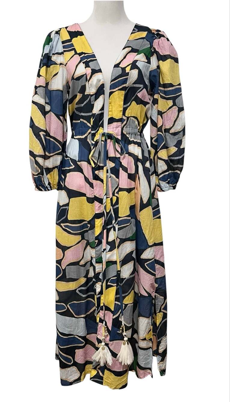 True Destinations Kimono Swim Cover Up Size S Boho Beach Resort Duster Wrap